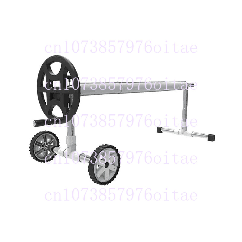 Reel Cover - Zwarte, verplaatsbare aluminium zwembadafdekrol met wielen,